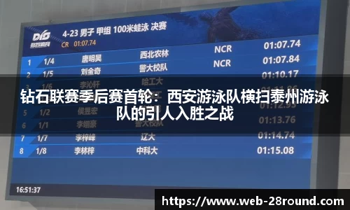 钻石联赛季后赛首轮：西安游泳队横扫泰州游泳队的引人入胜之战