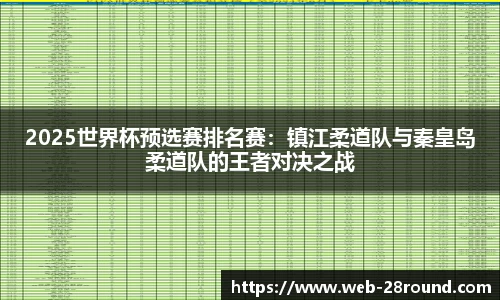 2025世界杯预选赛排名赛：镇江柔道队与秦皇岛柔道队的王者对决之战